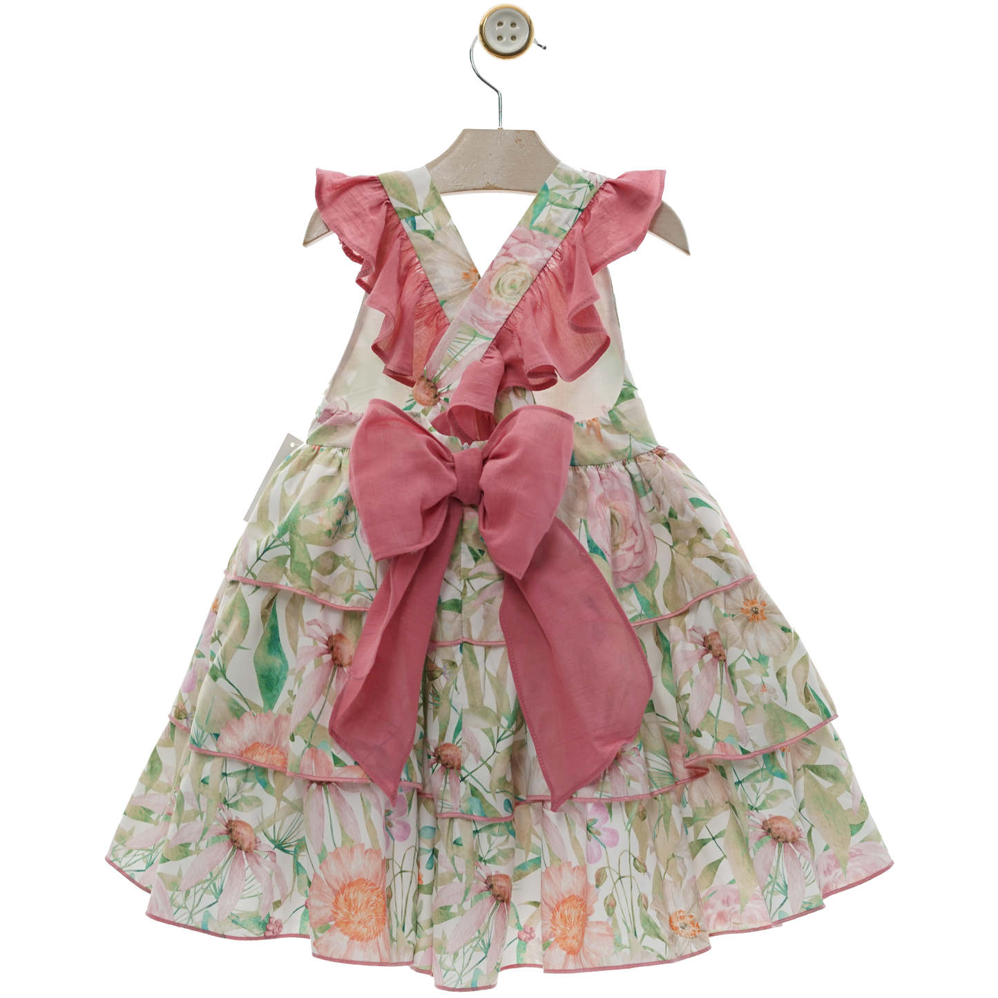 Dress with ruffles and flowers