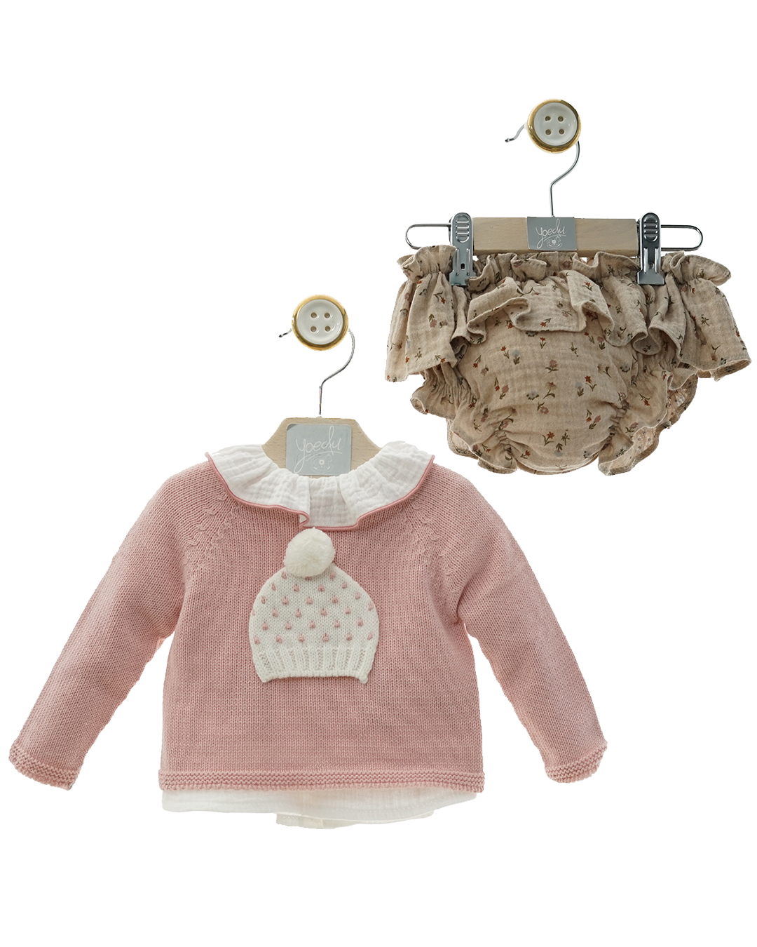 Pink Sweater Set with Hat