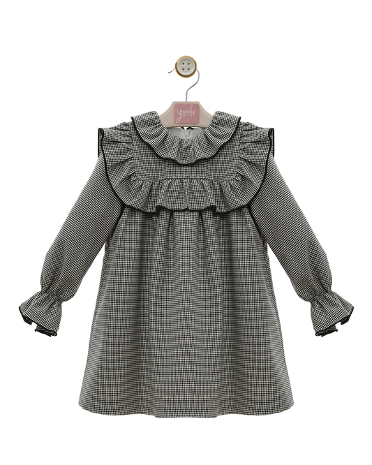 Black and white Ruffled Dress