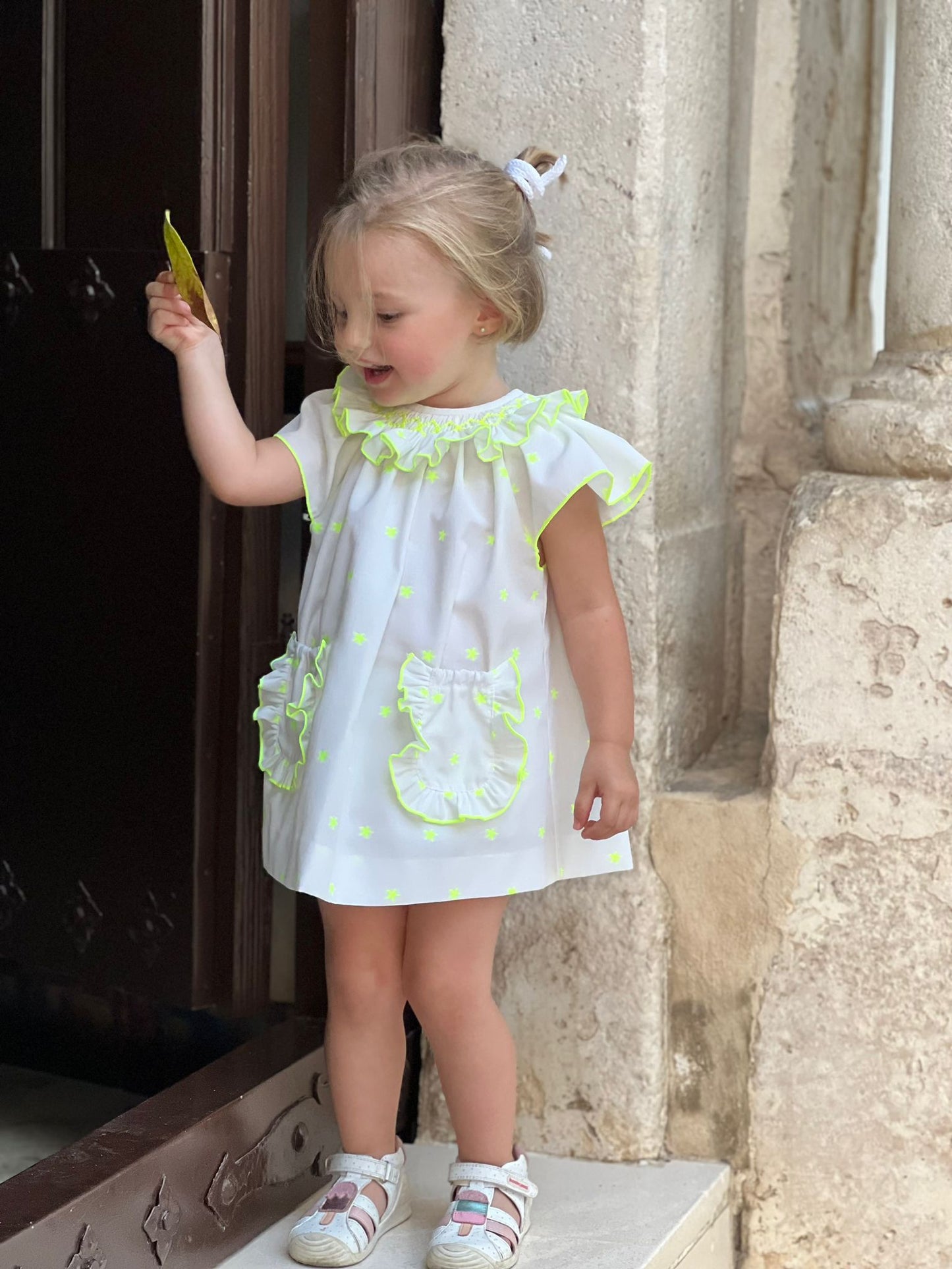 White Dress With Neon Stars