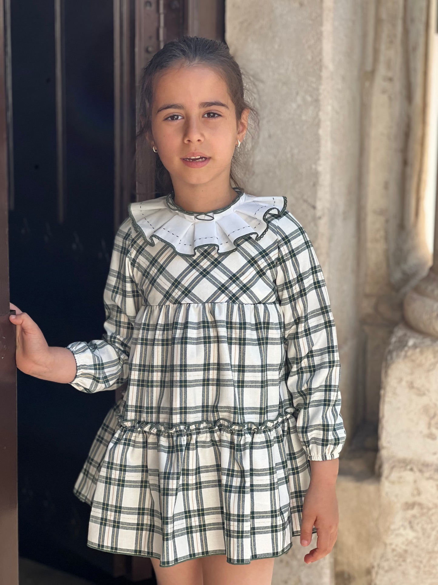 Green Plaid Girl's Dress