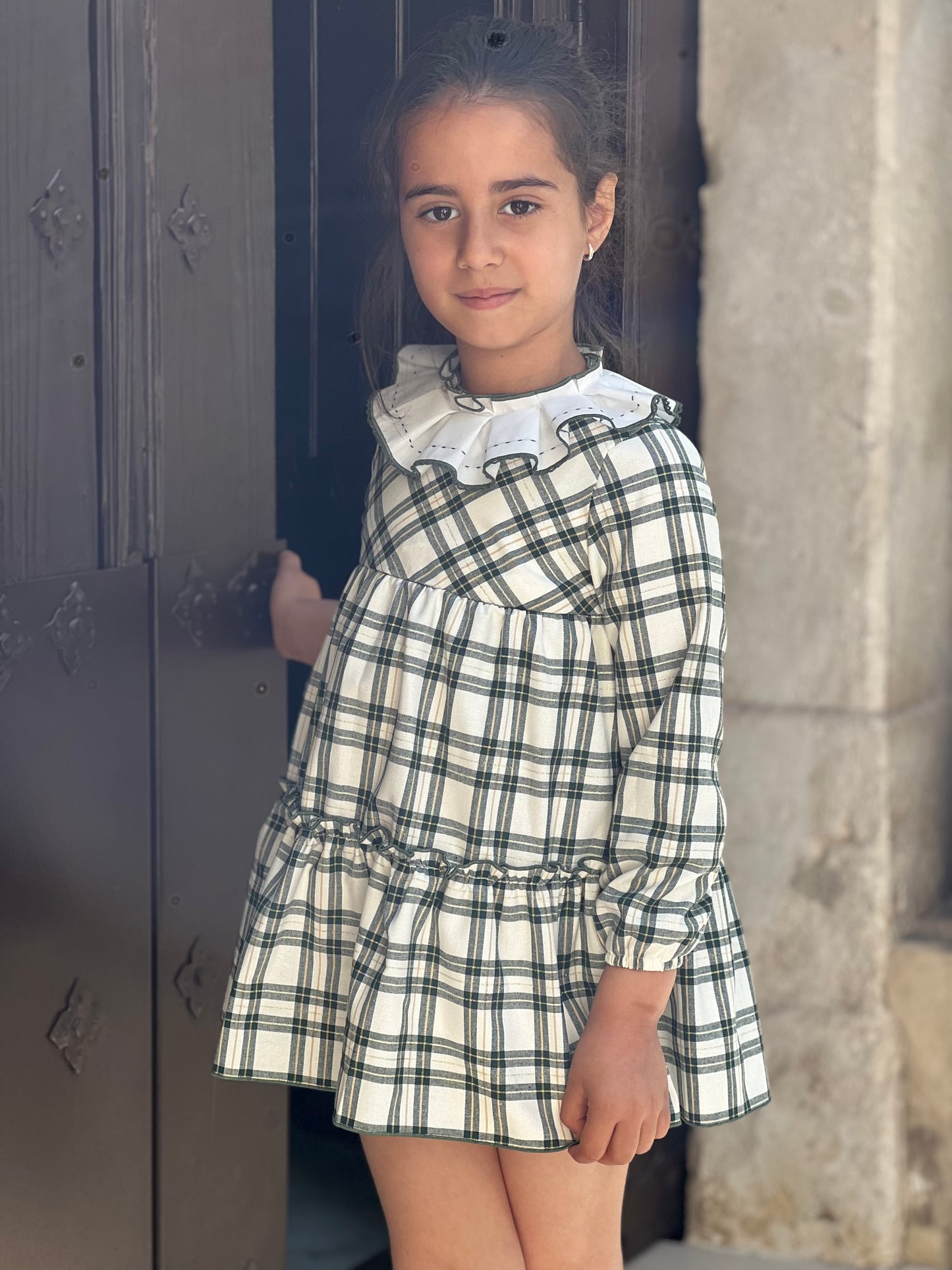 Green Plaid Girl's Dress