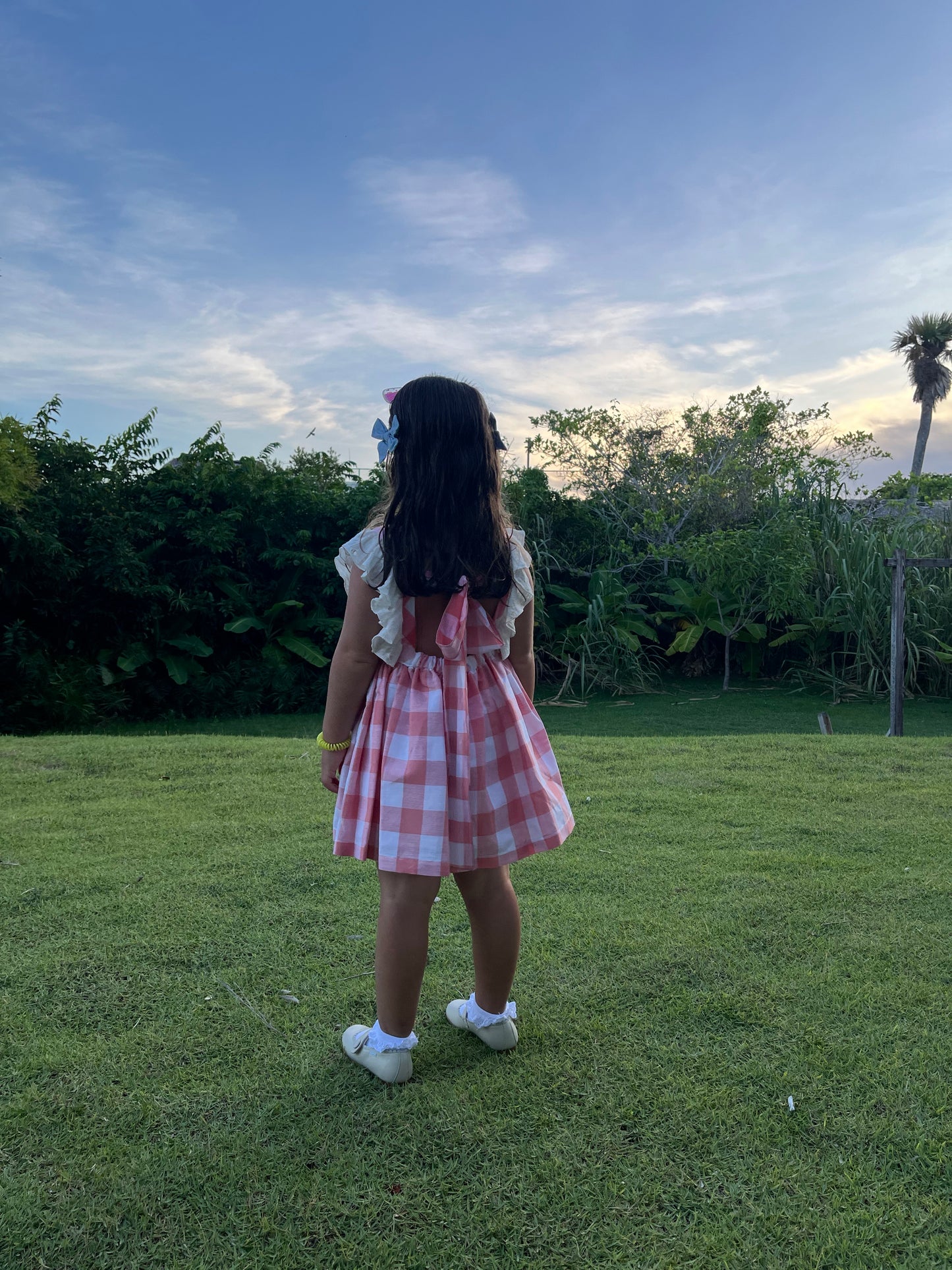 Pink and White Plaid Dress