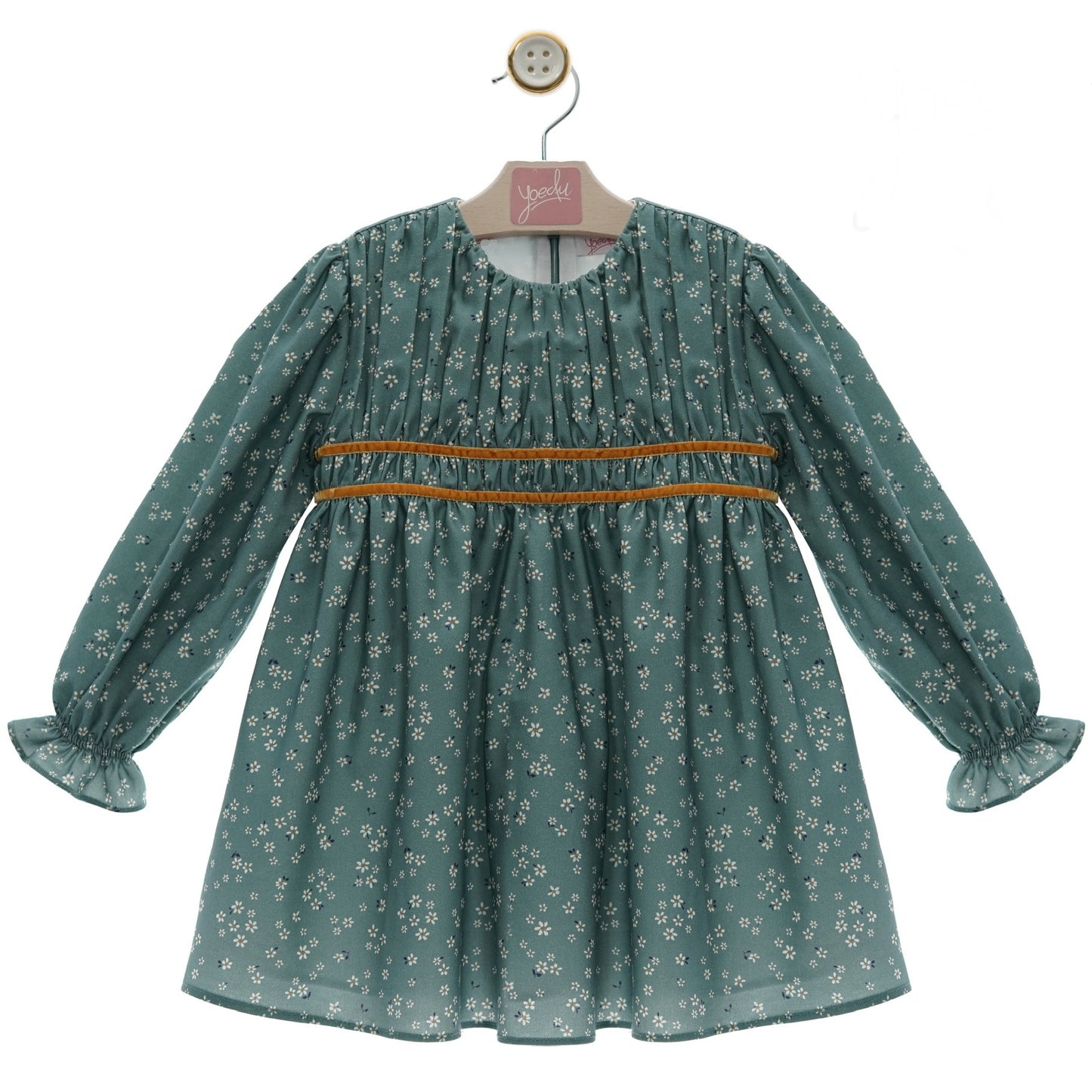 Floral Green Girl's Dress