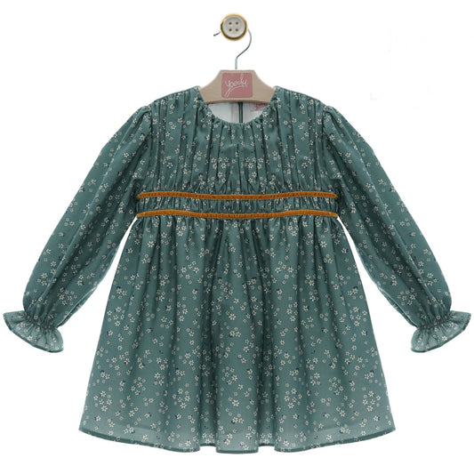 Floral Green Girl's Dress