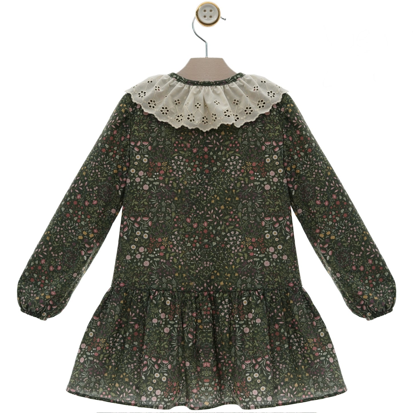 Girl's Dress with Lace Collar