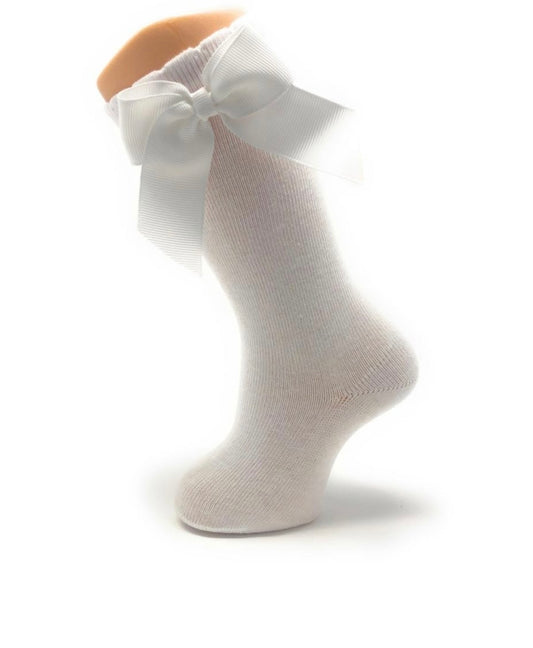 Knee High Socks with Gros Grain Bow
