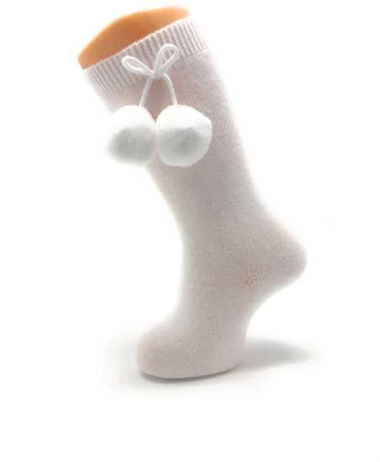 Knee High Socks with Pompoms