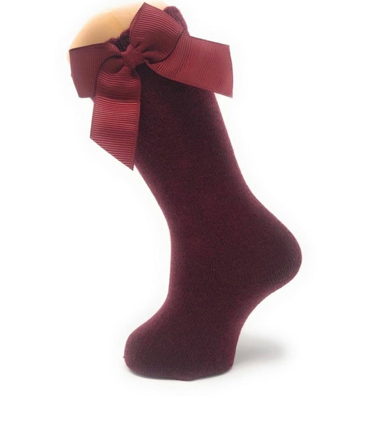Knee High Socks with Gros Grain Bow