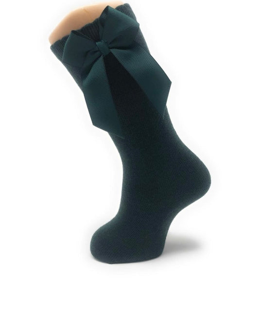 Knee High Socks with Gros Grain Bow