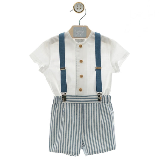Boy's Set with Suspender Shorts