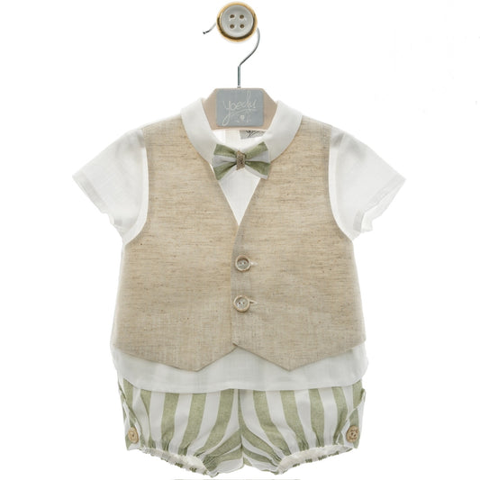 Elegant boys set with beige vest