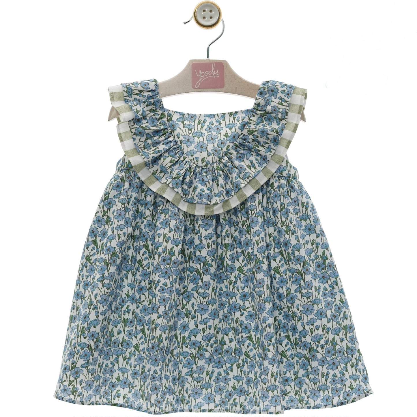 Floral Dress with Striped Bow