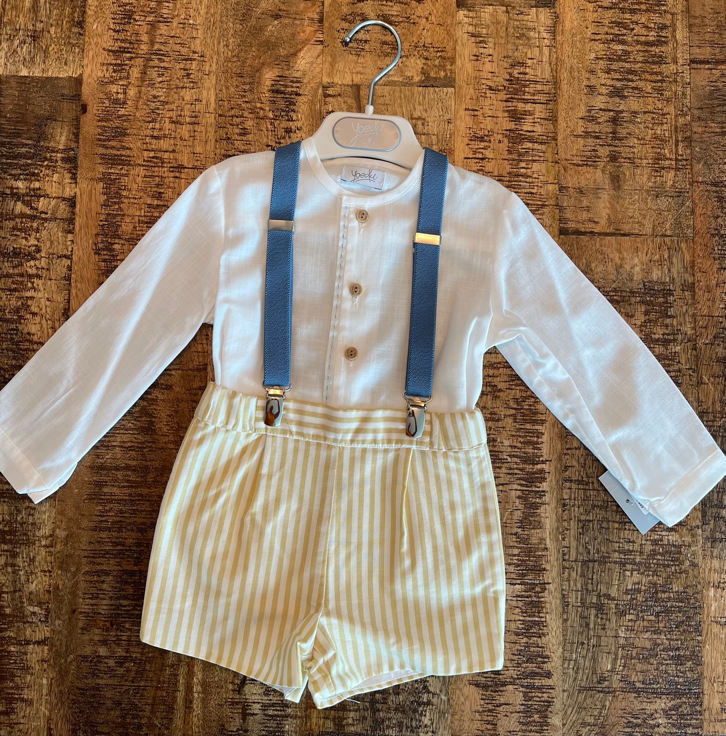 Boy's Set with Suspender Shorts