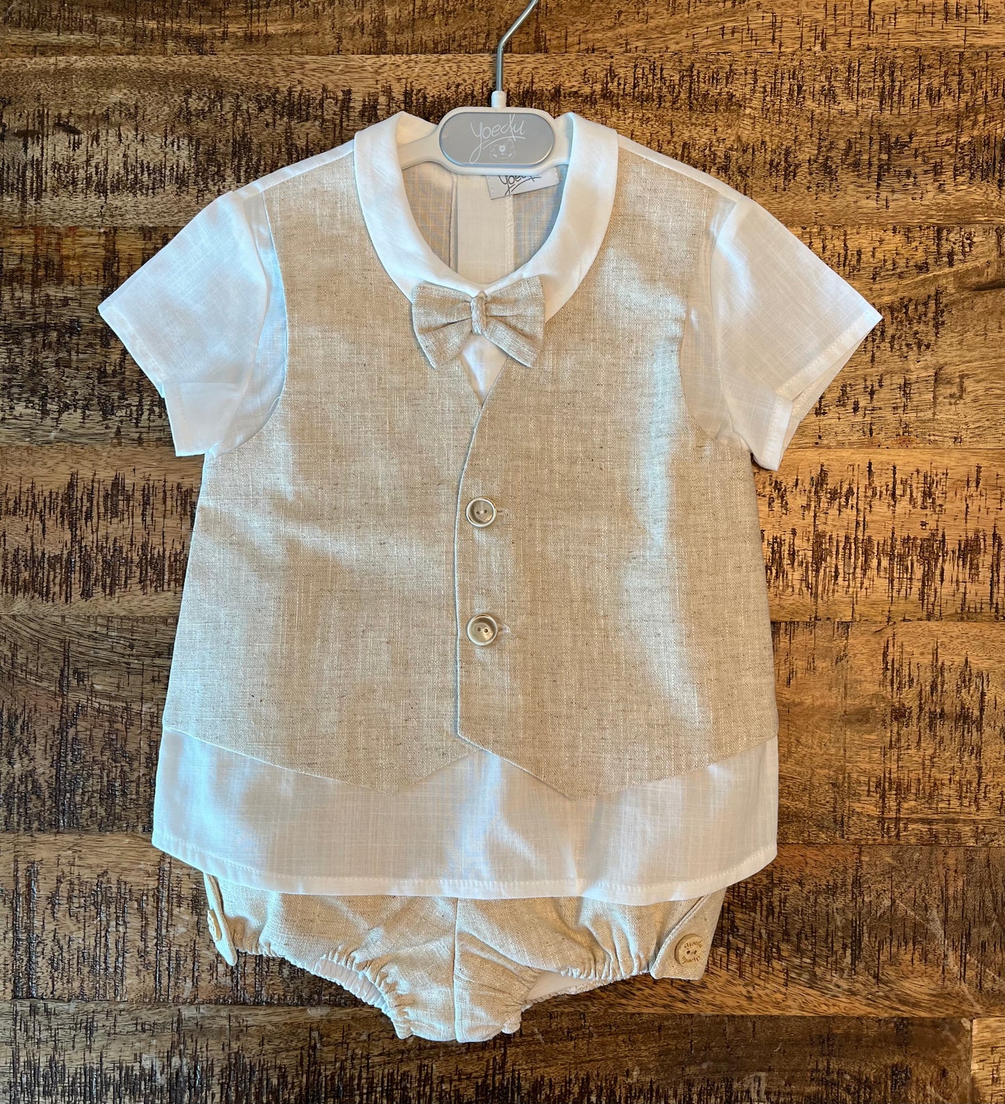 Elegant boys set with beige vest