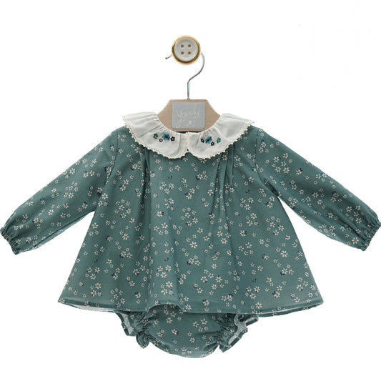 Floral Green Baby Dress