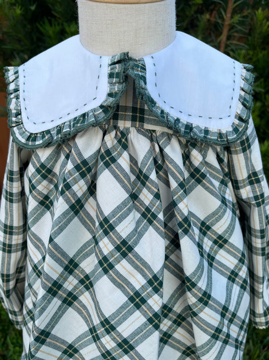 Green Plaid Baby Dress