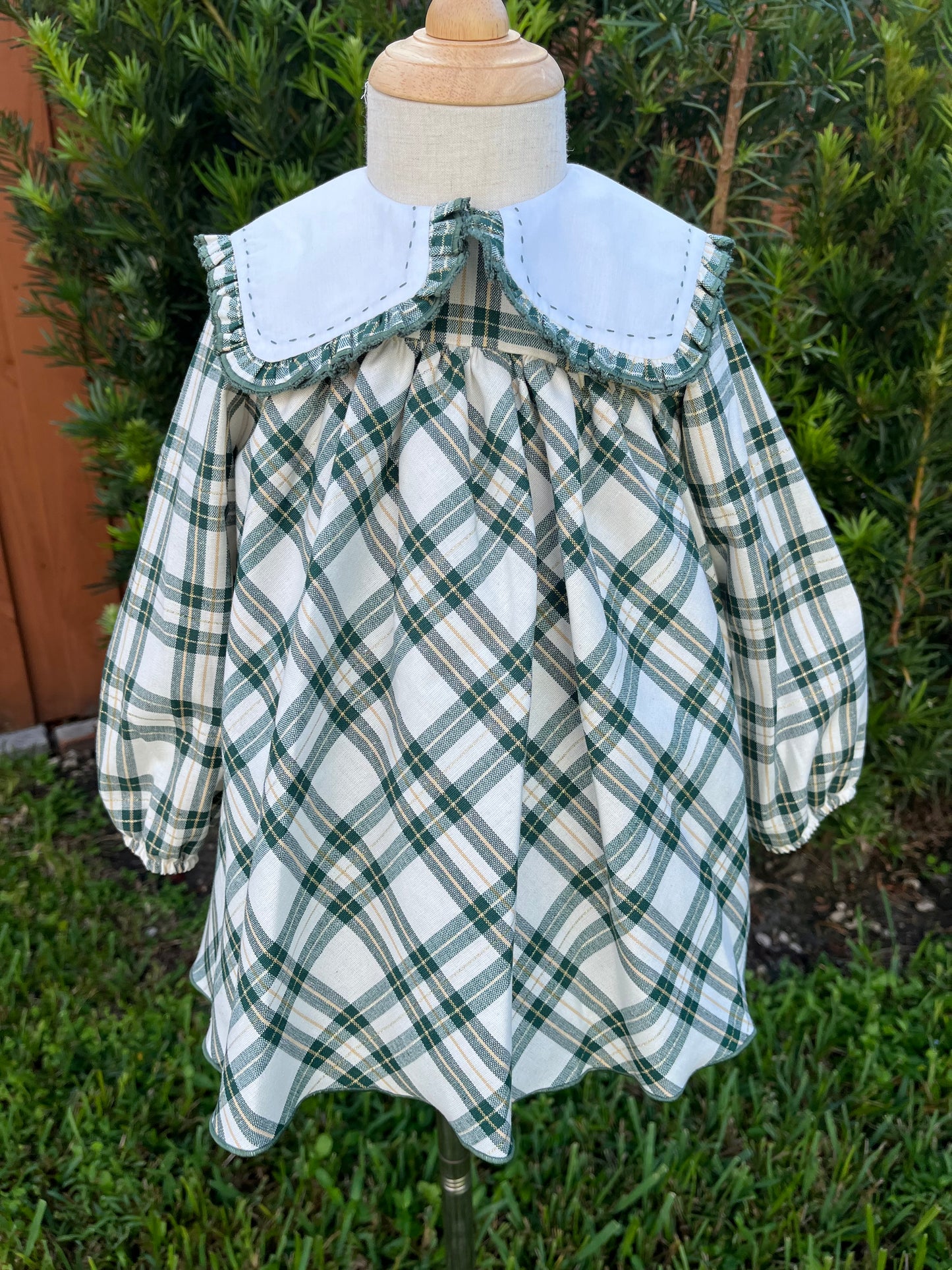 Green Plaid Baby Dress