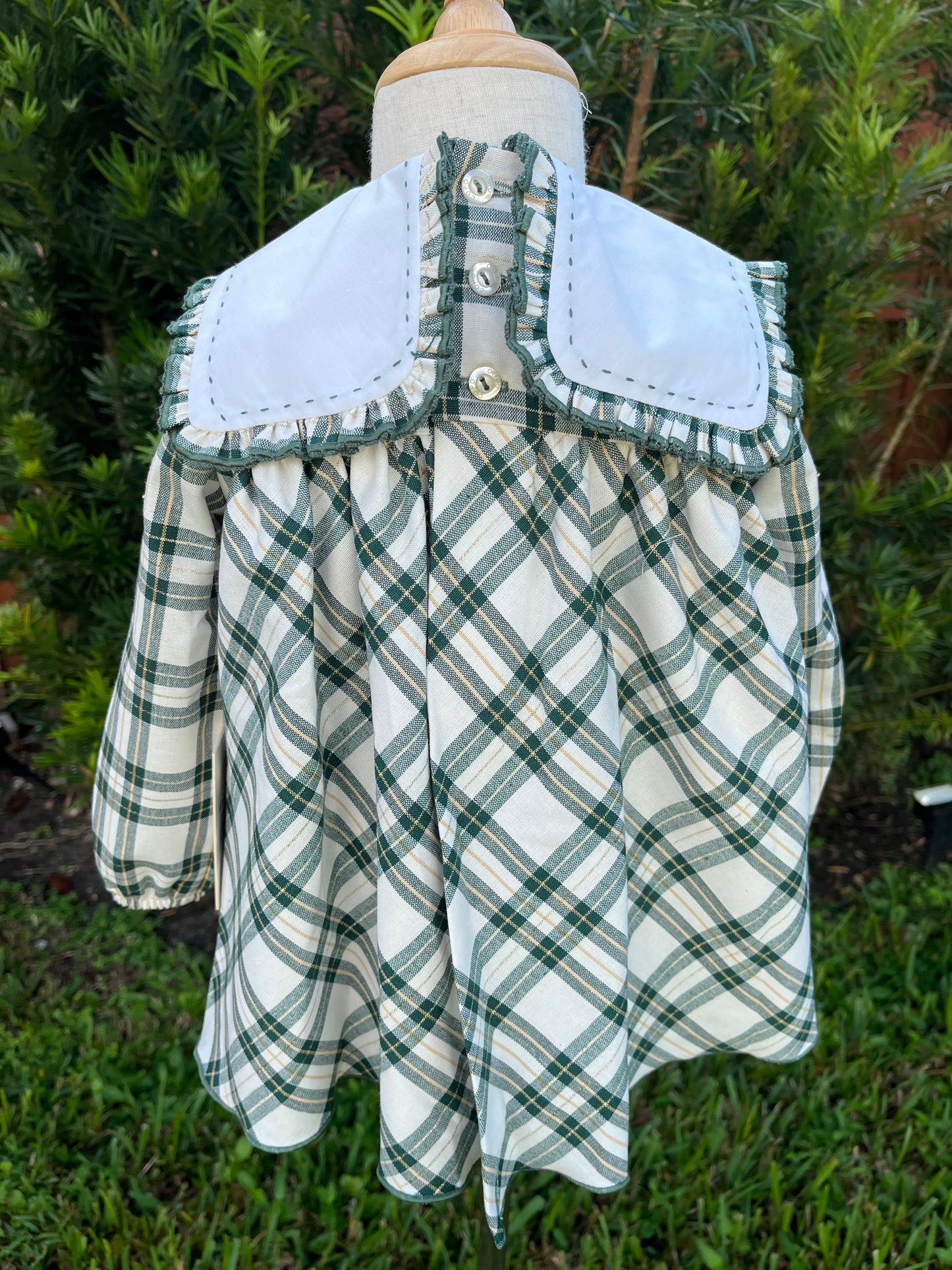 Green Plaid Baby Dress
